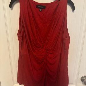 Karen Kane Red Sleeveless Ruched Blouse